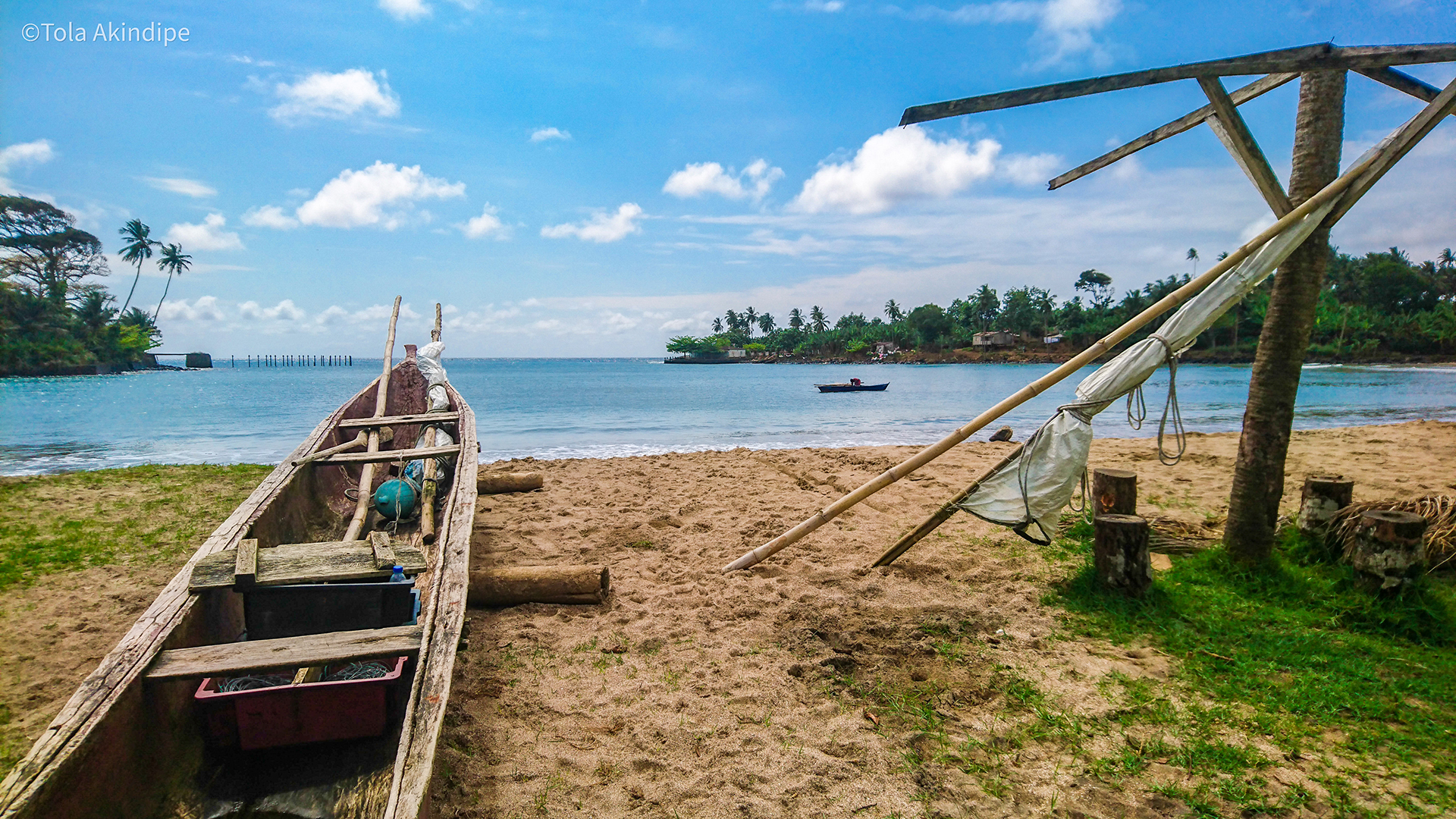 Sao Tome Fisherman Boat and Beach